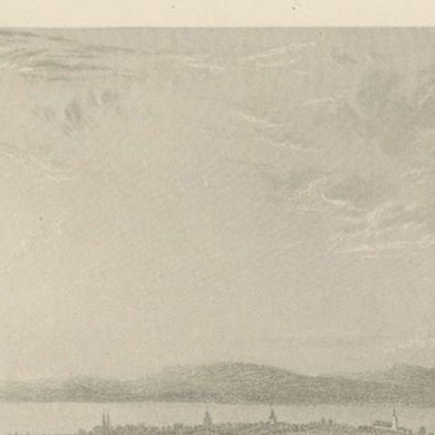Antique Print of the Terrace of Château Wolfsberg, Switzerland, 1836, close-up 1
