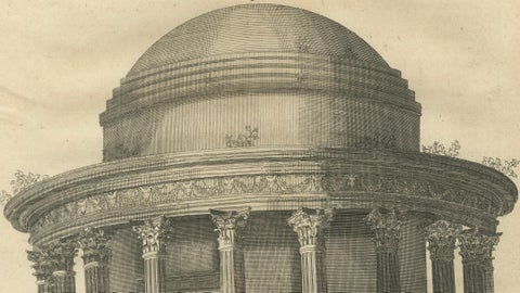 Temple of Vesta & Classical Rotunda Engraving, Montfaucon 1721, close-up 4