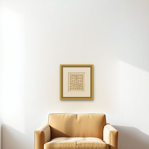 Pl. 24 Antique Print of Roman Decorative Objects by Racinet, 'circa 1880', shown framed on a wall, true to size
