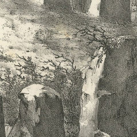 Antique Print of Ruins Found on Tinian, Mariana Islands, close-up 2