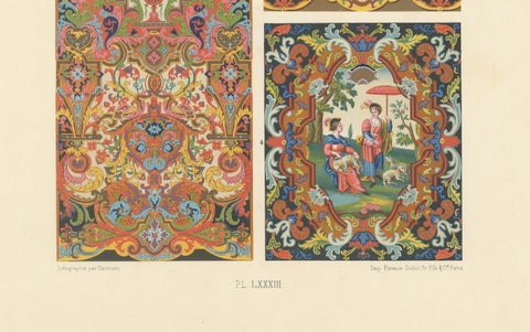 Baroque and Pastoral Motifs, Decorative Panels, Plate LXXXIII, ca.1869, close-up 2