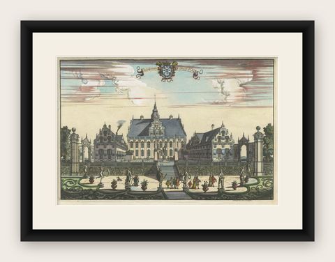 The Pastoral Elegance of Ulriksdal Castle by Herman Padtbrugge, ca.1685, shown framed