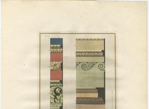 Antique Architecture Print of Ornaments 'Tav. X' by Albertolli, view 2
