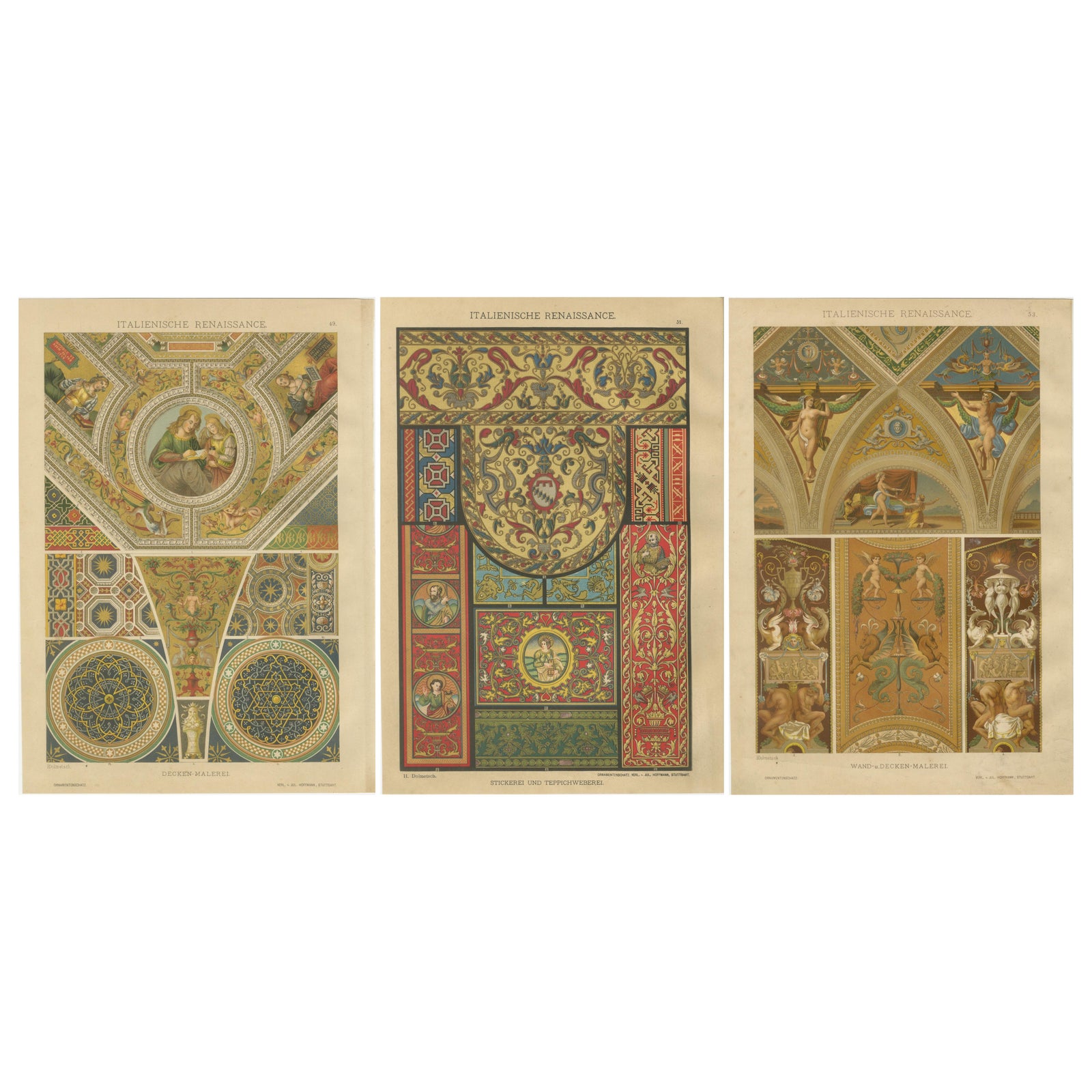Italian Renaissance Decorative Prints, Architectural and Textile Designs, 1887
