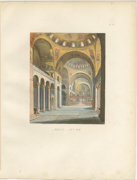 Three Antique Venetian Interior & Architectural Views, c.1845, view 2