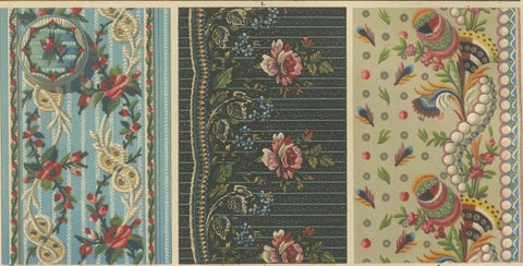 Ornamental Baroque Weaving and Embroidery Sample Print by H. Dolmetsch, 1887, close-up 3