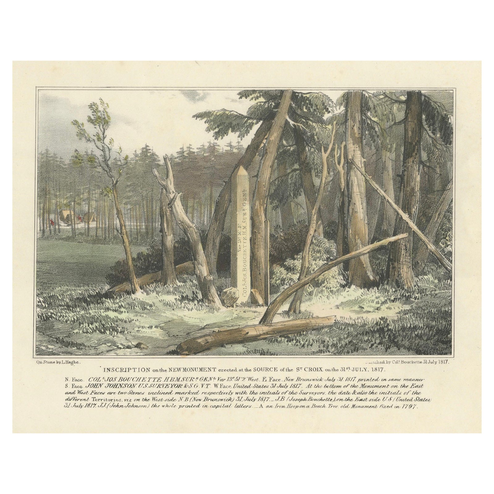 Boundary Marker at St. Croix River Source, 1817, A Historic Diplomatic Monument