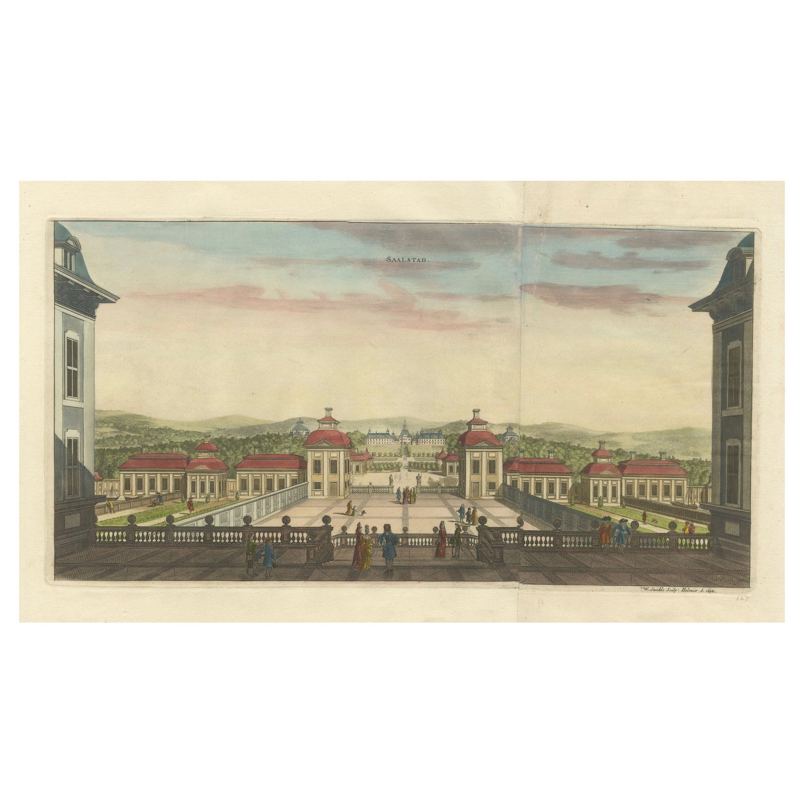 Salsta Castle in Pastoral Uppland, Sweden: A Dahlberg Engraving, 1694