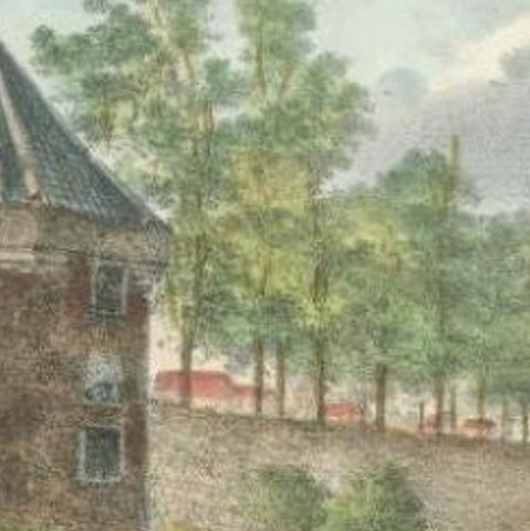 Antique Print of Tower 'de Beer' in Utrecht, City in The Netherlands, circa 1830, close-up 1