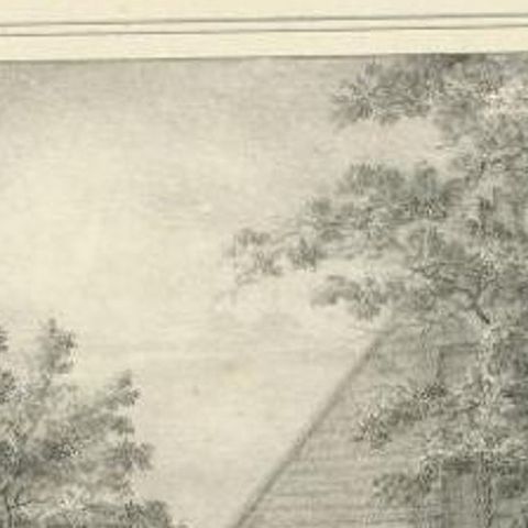 Antique Uncoloured Print of Tower 'De Beer' in Utrecht, the Netherlands, C.1830, close-up 1