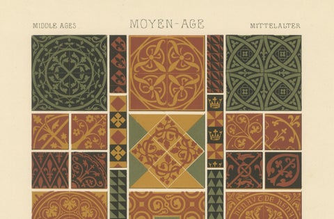 Medieval Tile Designs, Romanesque and Gothic Motifs, Plate XLVI, c.1869, close-up 3
