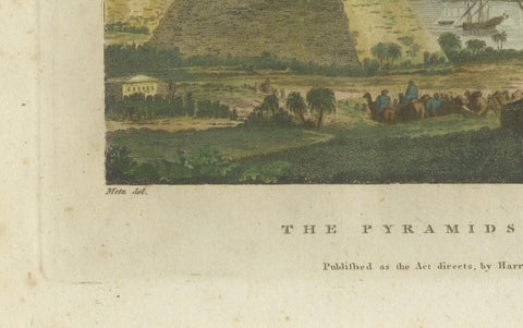 Giza Pyramids and Sphinx Engraved: An 18th-Century Egyptian Vista, 1782, close-up 2