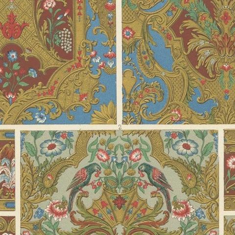 Pl. 84 Antique Print of XVIIth and XVIIIth Century Ornaments by Racinet, close-up 1