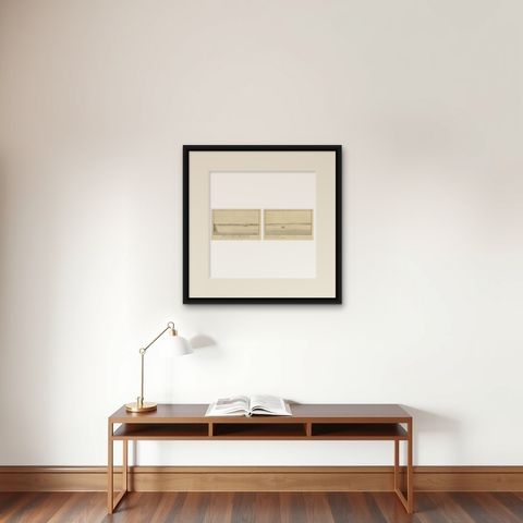 Across the Nile, Pair of Antique Egypt Engravings with Distant Pyramids, c.1755, shown framed on a wall, true to size