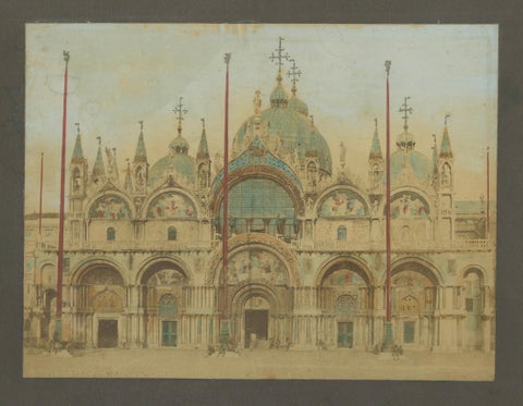 Hand-Colored Photographs of Piazza San Marco & St Mark’s Basilica, Venice, 1870, close-up 1