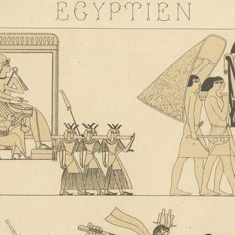 Pl. 2 Antique Print of Egyptian Decorative Objects by Racinet, 'circa 1880', close-up 1