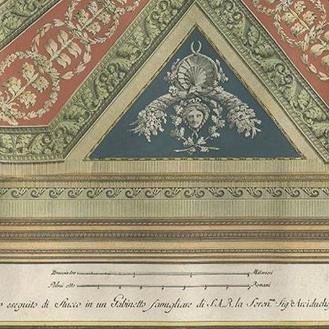 Antique Architecture Print of Ornaments ‘Tav. IX’ by Albertolli, close-up 2