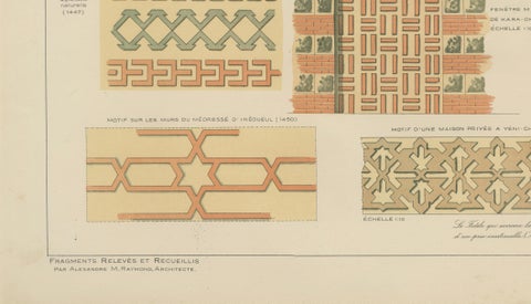 Antique Ottoman Glazed Brick Ornament Print, Bursa & İnegöl, Published in 1924, close-up 4