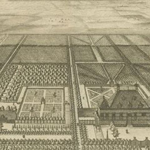 Antique Print of the Oostkapelle Estate by Smallegange, 1696, close-up 2