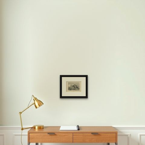 Antique Print of the London Colosseum, c.1840, shown framed on a wall, true to size