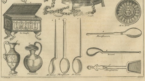Roman Antiquities & Classical Decorative Arts Engraving, 1721, close-up 5
