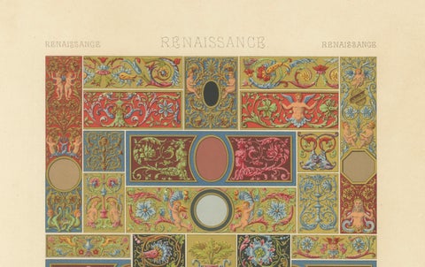 Renaissance Decorative Borders & Panels, Richly Colored Grotesques, 1869, close-up 4
