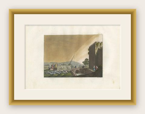 Antique Print of Tombs and Sarcophages by Ferrario '1831', shown framed