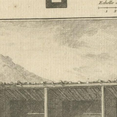 Antique Print of a Winter House in Greenland, 1768, close-up 3