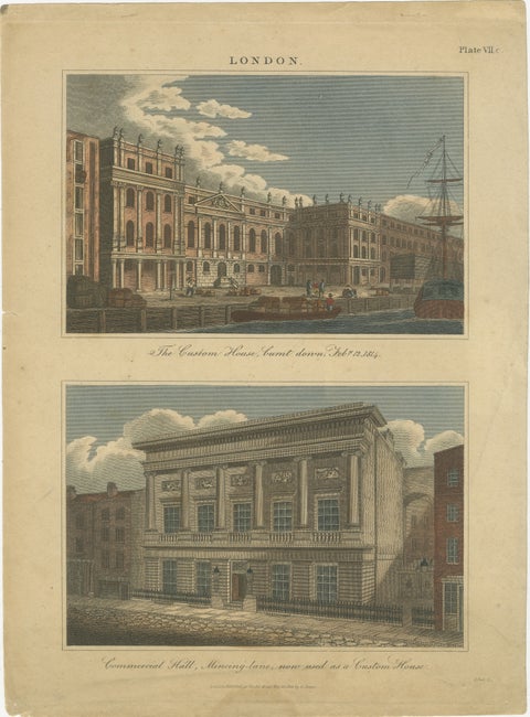 Architectural Evolution: London's Custom House and Commercial Hall, 1815, view 2