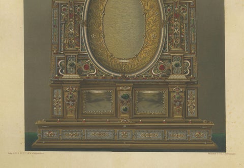 Monumental Bavarian Altars, Architectural Triptych, Munich 1874, close-up 3