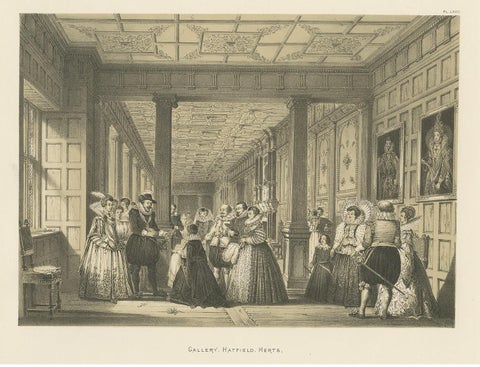 Antique Print of Hatfield House by Nash, 'circa 1870', view 4