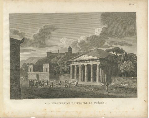 Set of Two Ancient Greek Temple Views, Parthenon and Theseion, Tardieu, 1825, view 2