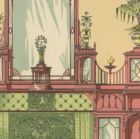 Pl. 17 Antique Print of a Sofa and Furniture by Kramer 'circa 1910', close-up 2