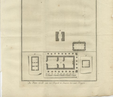 Ancient Temple Plans at Amara and Tentyra, Egyptian Architecture c.1710, close-up 2