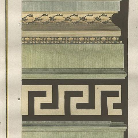 Antique Architecture Print of Ornaments 'Tav. VIII' by Albertolli, close-up 2