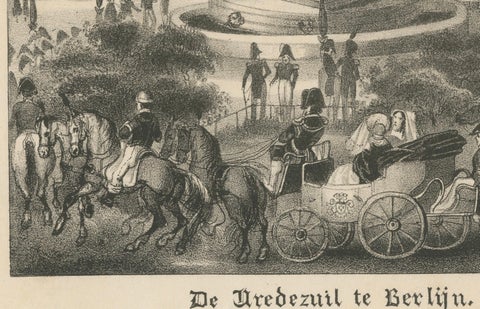 Lithograph of the Peace Column in Berlin (Belle-Alliance-Platz), ca. 1860, close-up 1