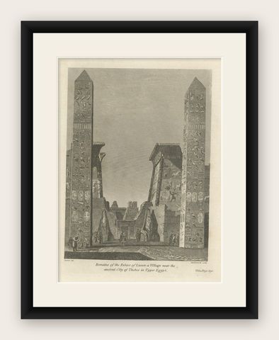 Echoes of Thebes: The Luxor Palace Ruins in Upper Egypt, 1801, shown framed