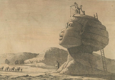 1805 Handcolored Engraving of Egyptian Monuments from Bertuch's "Bilderbuch", close-up 4