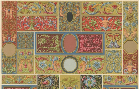 Renaissance Decorative Borders & Panels, Richly Colored Grotesques, 1869, close-up 5