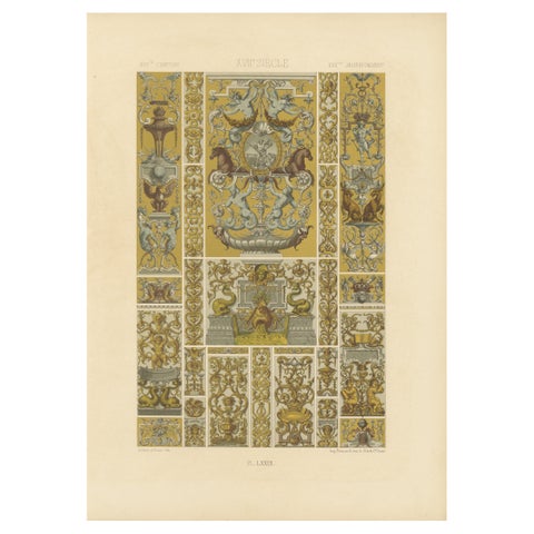 17th Century Grotesque Ornament, Mythical and Architectural Motifs, ca.1869