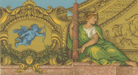 17th Century Decorative Ceiling and Panel Motifs, French Baroque Design, c.1869, close-up 4