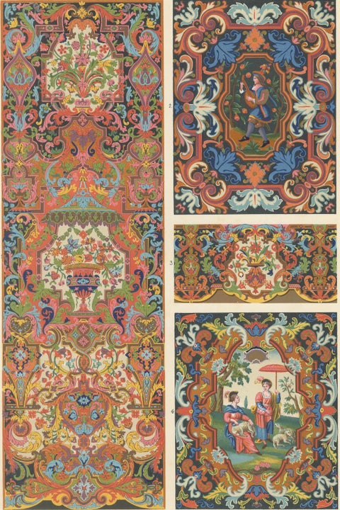 Baroque and Pastoral Motifs, Decorative Panels, Plate LXXXIII, ca.1869, close-up 6