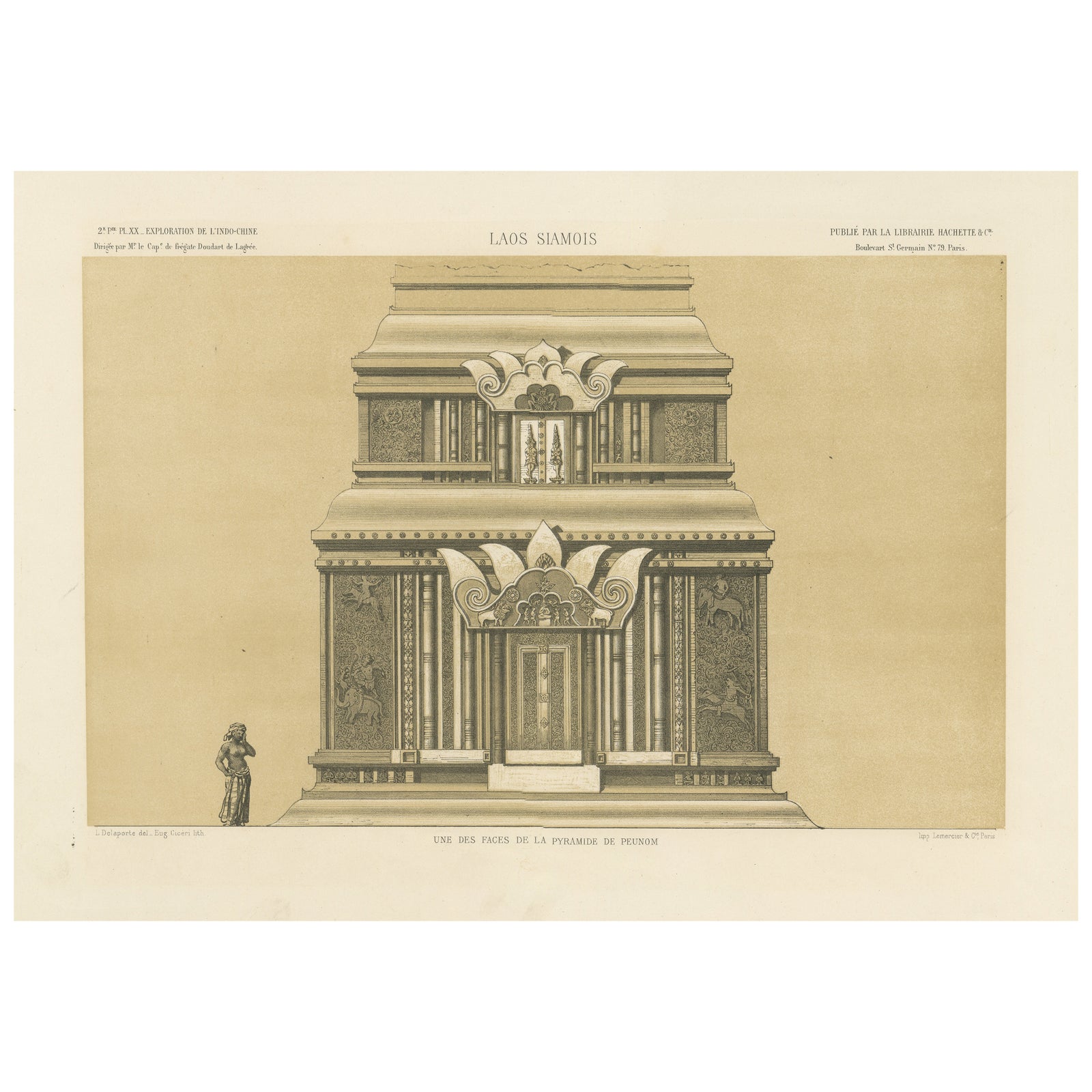 Une des Faces de la Pyramide de Peunom, Peunom Pyramid Facade c.1873-1875