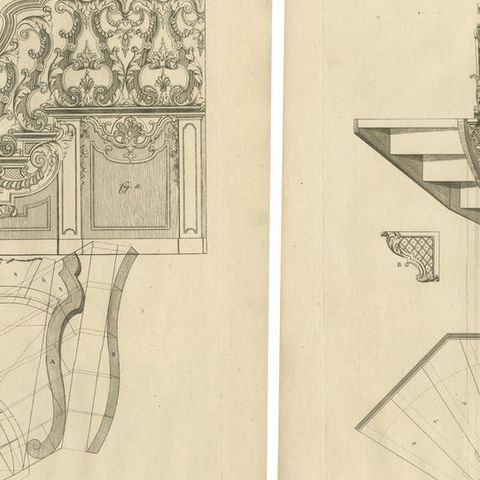 Baroque Elegance: Van der Horst's Staircase Engravings, 1739, close-up 1