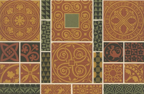 Medieval Tile Designs, Romanesque and Gothic Motifs, Plate XLVI, c.1869, close-up 1