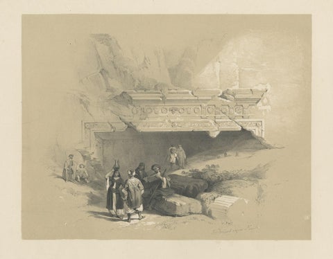 Old Print of the Tombs of the Kings, Jerusalem, ca.1845, close-up 1