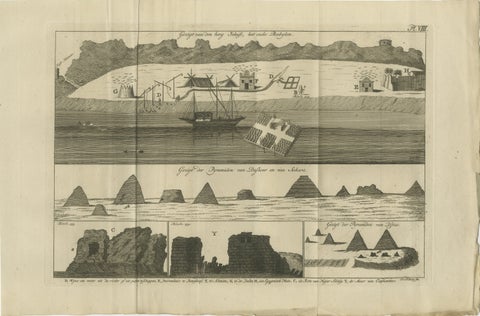 Views of Saqqara, Dahshur, and Thebes Pyramids with Ancient Babylon, c.1710, view 2