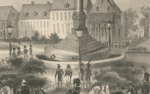 Lithograph of the Peace Column in Berlin (Belle-Alliance-Platz), ca. 1860, close-up 2