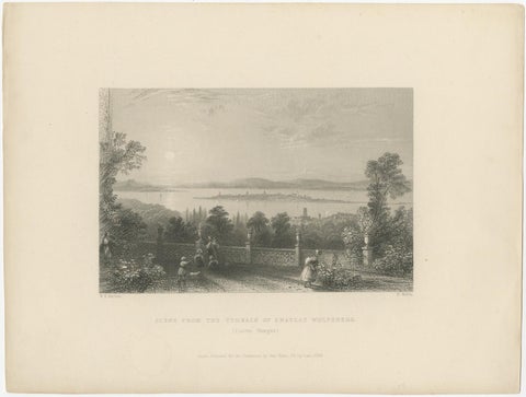Antique Print of the Terrace of Château Wolfsberg, Switzerland, 1836, view 2