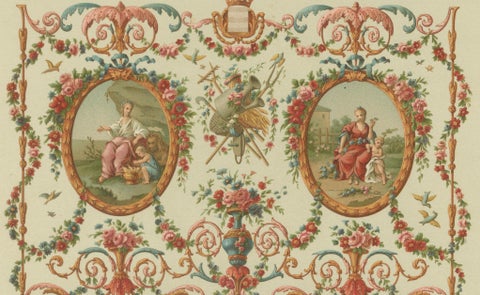 Louis XVI Decorative Panel Chromolithograph by Albert Racinet, Paris, c. 1873, close-up 3